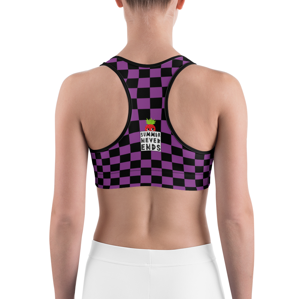 #6357d1a0 - Grape Black - ALTINO Sports Bra - Summer Never Ends Collection