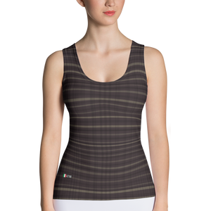 Black - #05058480 - Black Chocolate Banana Stracciatella - ALTINO Fitted Tank Top - Stop Plastic Packaging - #PlasticCops - Apparel - Accessories - Clothing For Girls - Women Tops